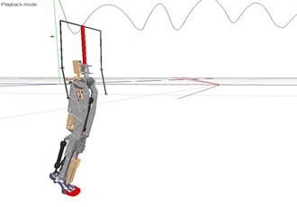 Byrun, the walking, jumping, hopping robot, built using MapleSim models